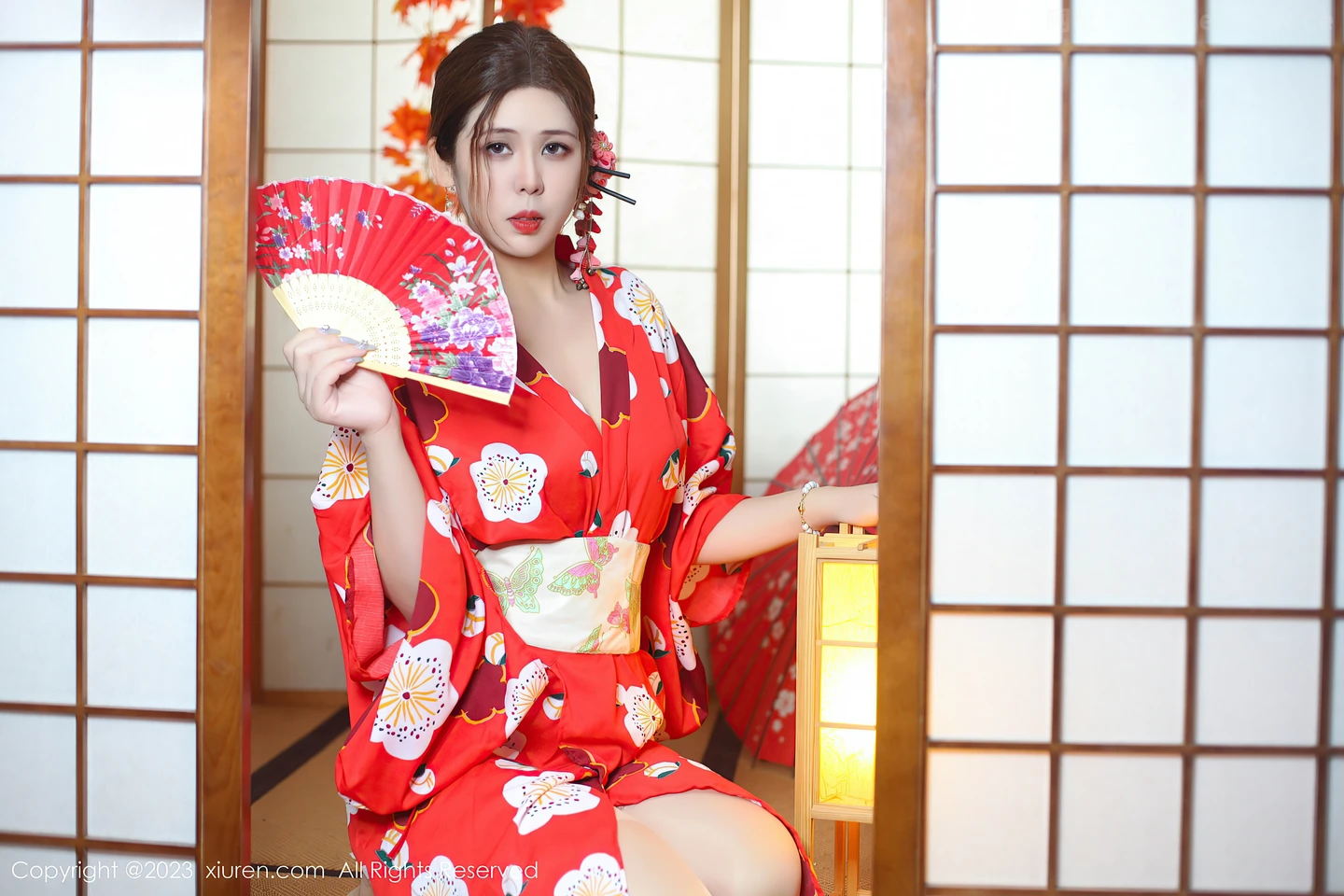 图片[6]-[XiuRen秀人网]VOL.7736 模特月野兔美妞性感红色和服配蕾丝肉丝袜秀曼妙身姿诱惑写真54P-秀人网官方网站